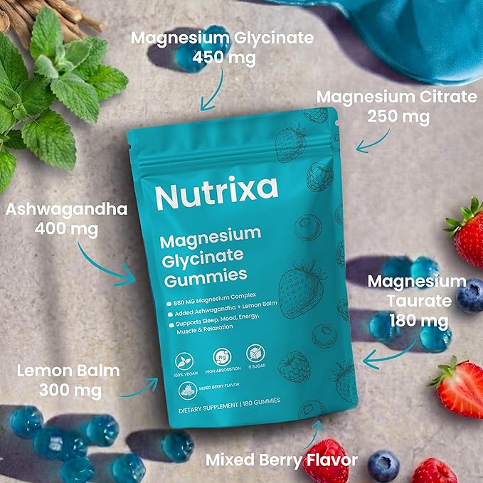 Nutrixa Magnesium Glycinate Gummies 180 Count